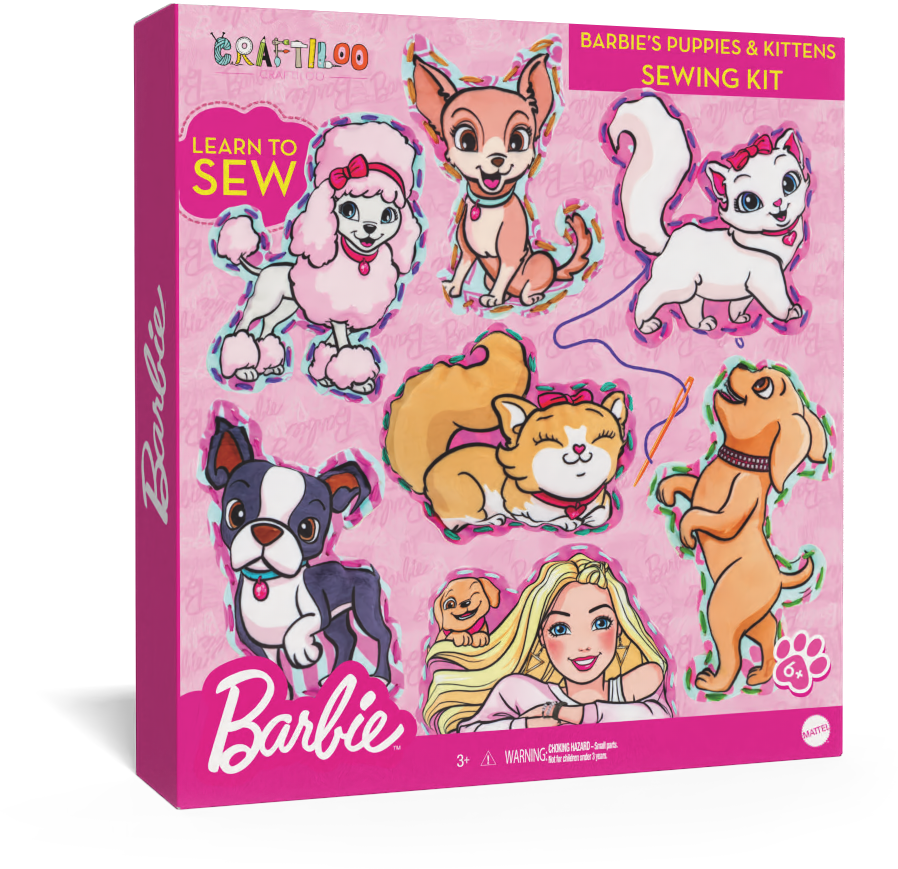 Barbie Puppies & Kittens Sewing Kit – Product Box