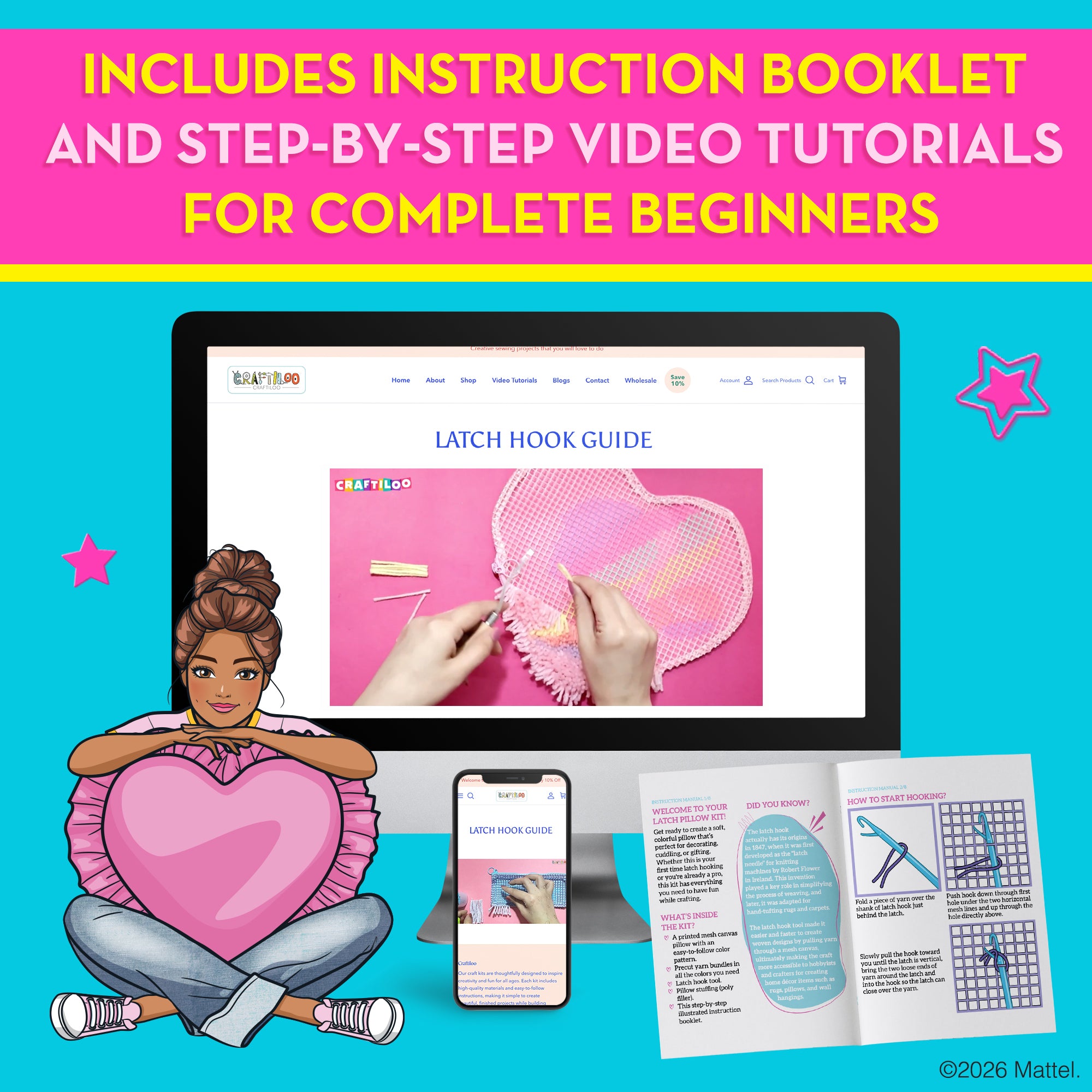 Barbie Latch Hook Kit Detail