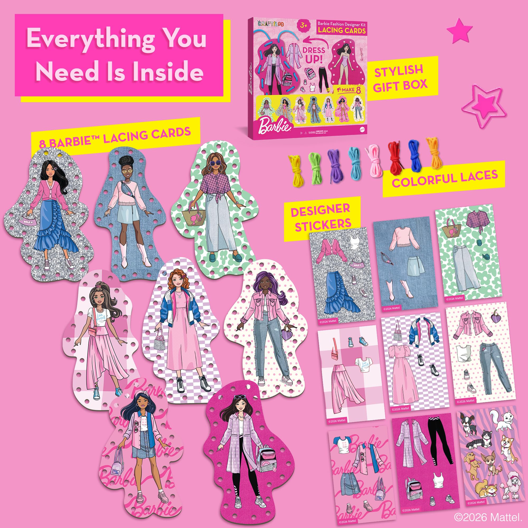 Barbie Illustrated Lacing Cards – Everything Included