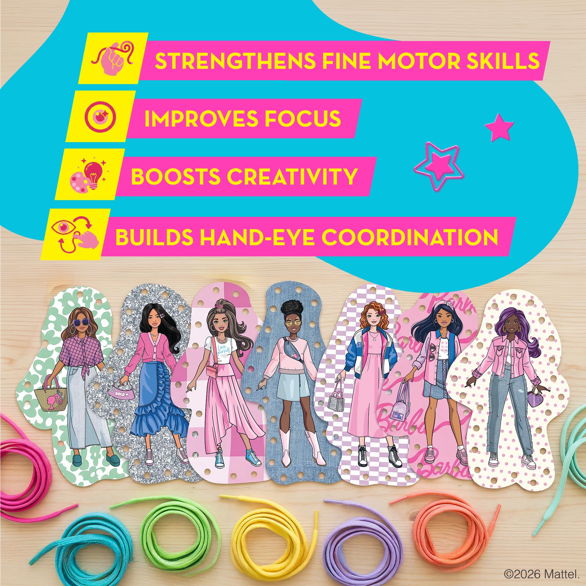 Barbie Illustrated Lacing Cards – Detail