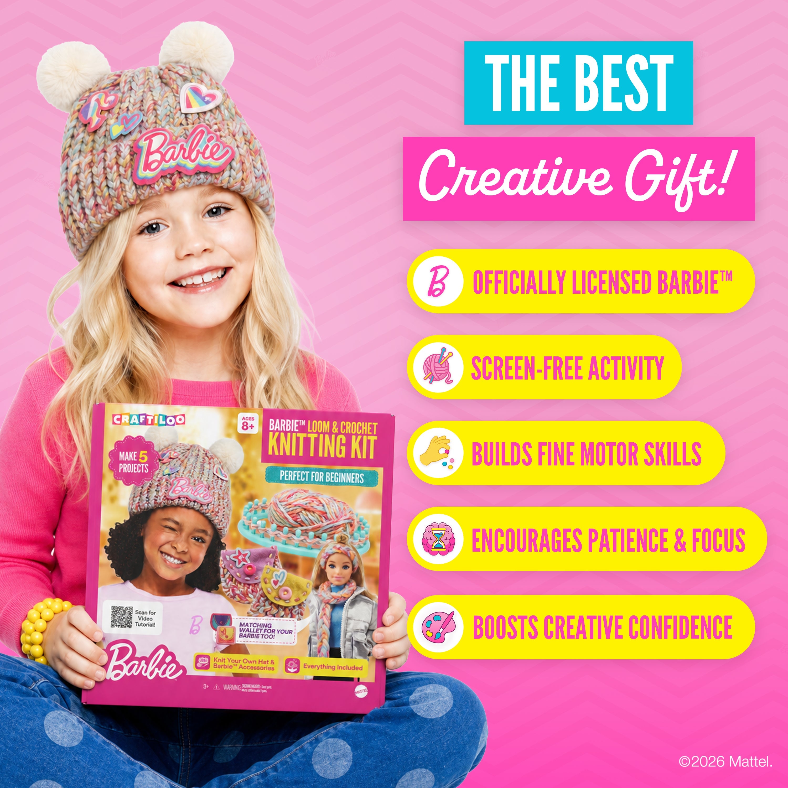 Barbie loom knitting headband project